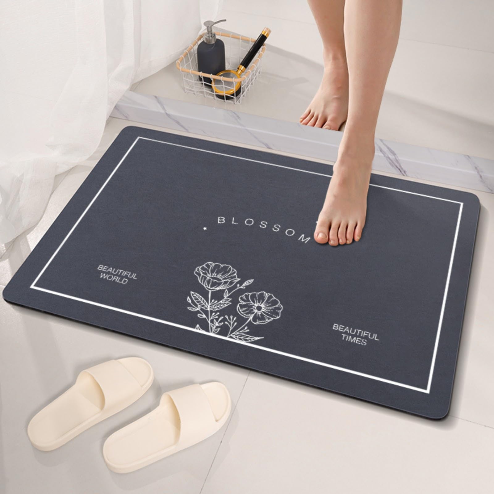 Tapis de bain en diatomite séchage rapide antidérapant 80x120