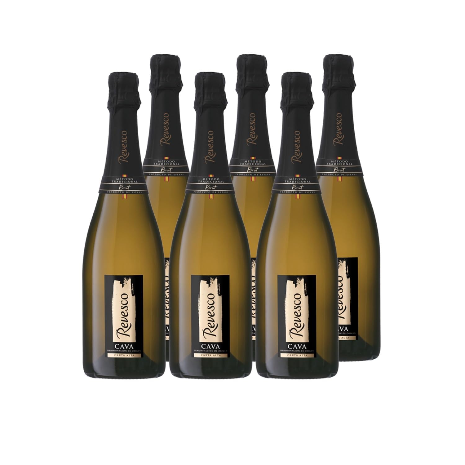 Revesco Brut – Cava Méthode Traditionnelle - Vin d'Espagne - Lot de 6 bouteilles x 75 cl