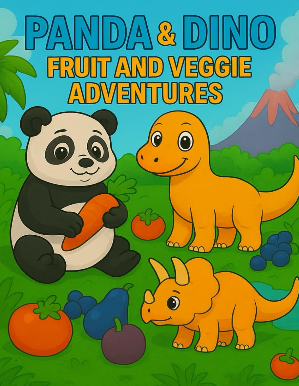 PANDA & DINO: FRUIT AND VEGGIE ADVENTURES: A Fun Coloring & Learning Book for Kids Ages 3–8