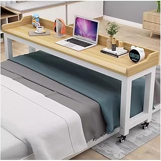 Overbed Table Overbed Table with Wheels, Removable Bed Table for Working/Eating/Gaming, Bedroom Bed Table Laptop Work Table(Size:170x40x80cm)