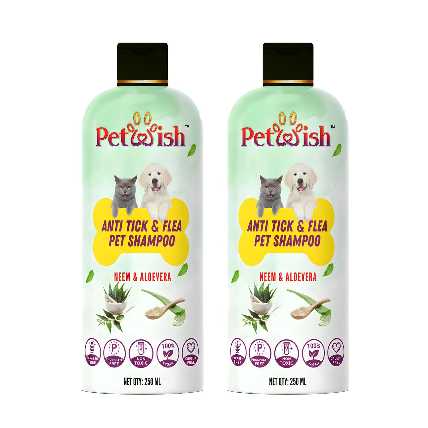 PETWISH Anti Tick & Flea Pet Shampoo | Anti-fungal, Antibacterial, Antiseptic & Ph Balanced Ticks and Fleas Dog Shampoo | Regular Use Coat Cleansing Shampoo for Pets - Pack of 2 (B0D2664CF6) Amazon Price History, Amazon Price Tracker