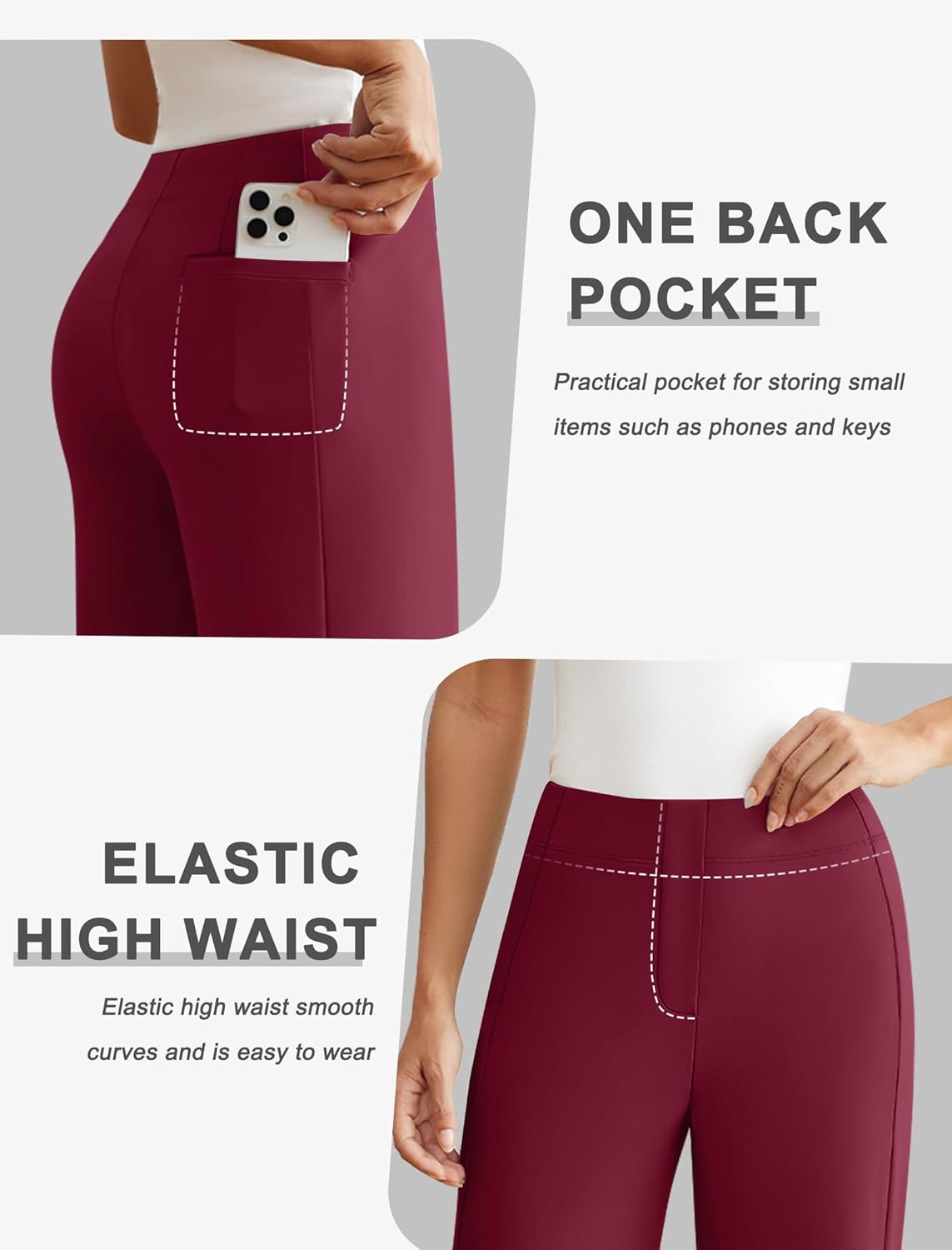 Womens Dress Work Pants Wide Leg Business Casual Slacks Stretchy High Waist Comfy Trousers with Pocket - Image 4