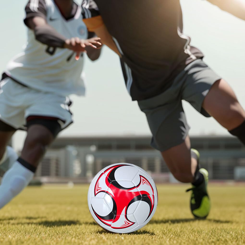 5 Set di Palloni da calcio realizzati in PVC ad ampia applicazione durevoli e inodori per il calcio Calcio sportivo a prova di esplosione della scuola media 2 Rosso