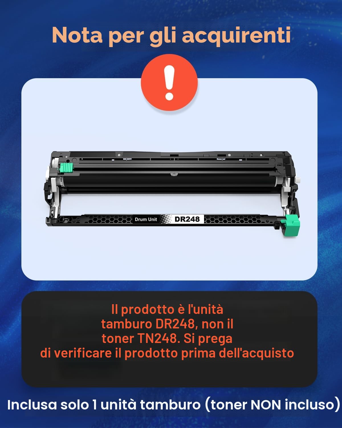 DR248CL Tamburo nero Compatibile per Tamburo Brother DR248CL Toner per Brother DCP-L3560CDW MFC-L3760CDW MFC-L8340CDW MFC-L8390CDW MFC-L3740CDW HL-L3240CDW HL-L3220CW DCP-L3520CDW DCP-L3520CDWE