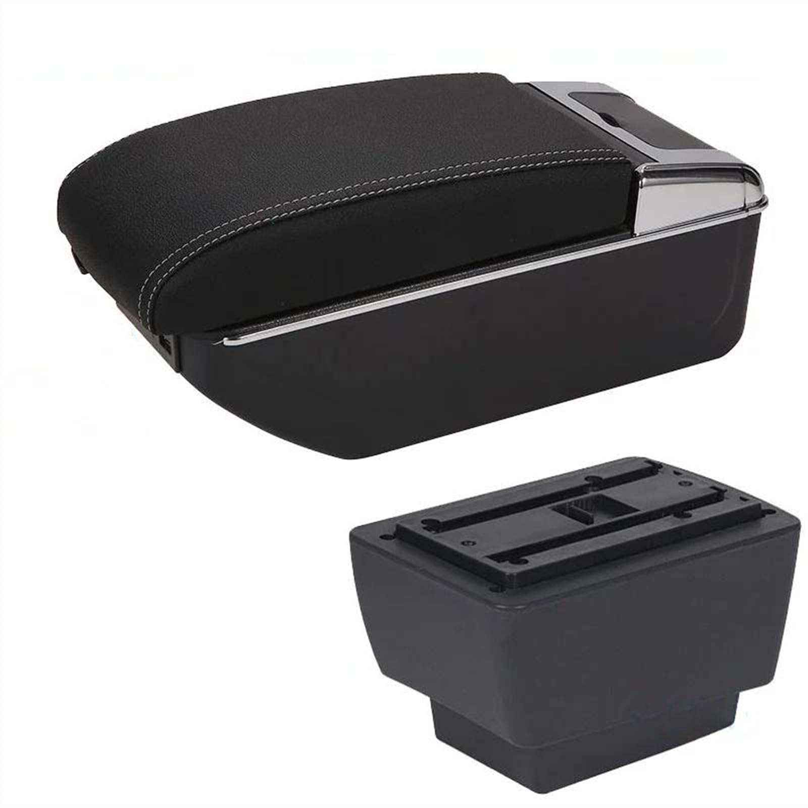 NOHEEU Center Console Armrest Storage Box For Fabia 3 III Combi 2015-2021 Car Interior Parts Modification Accessories(B3 Black white 7USB)