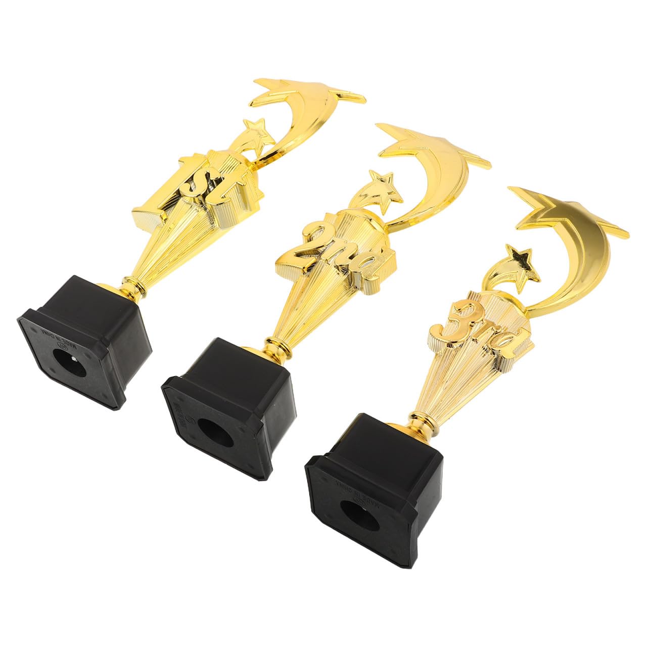 TOYANDONA 3 Stück Dreifach Siegerpokale Satz aus Kunststoff in Gold mit Spaßigem Design für Fußballturniere und Preisverleihungen als Attraktive Auszeichnung für Sportbegeisterte