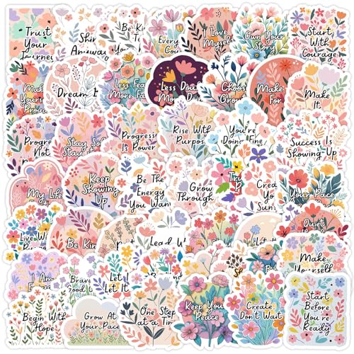 50枚セット 花柄 モチベーションフレーズ デザイン ステッカー かわいい アニメ おしゃれ 防水 トレンディ 落書き 漫画 アウトドア DIY スノーボード スーツケース ギター 車 バイク 自転車 水筒 ヘルメット パソコン 携帯 ノート