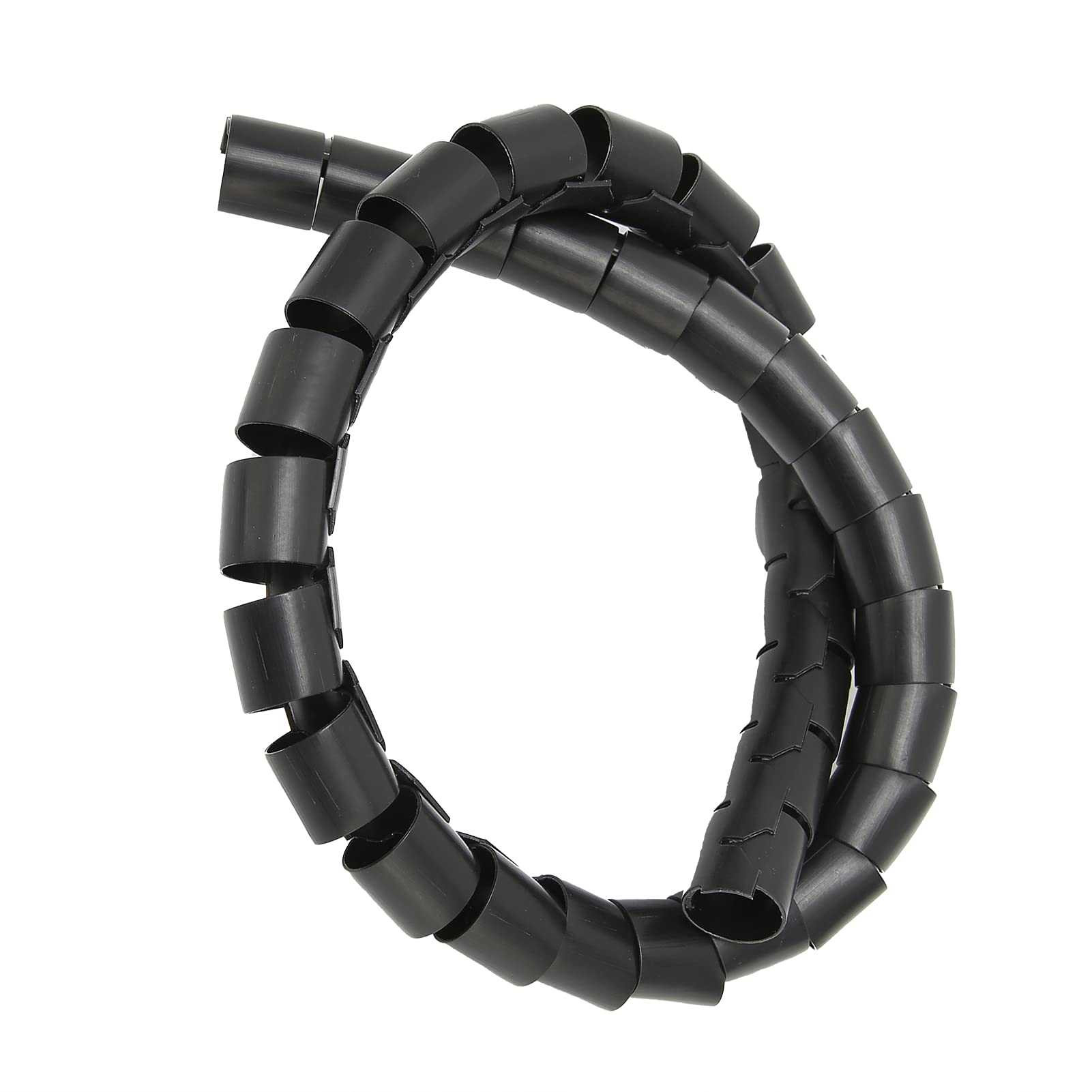 Manicotto per cavi, tubo metallico, guaina per cavo a spirale con, tubo aperto da 10 metri per uso domestico industriale, PE ritardante l nero (Φ42 mm)