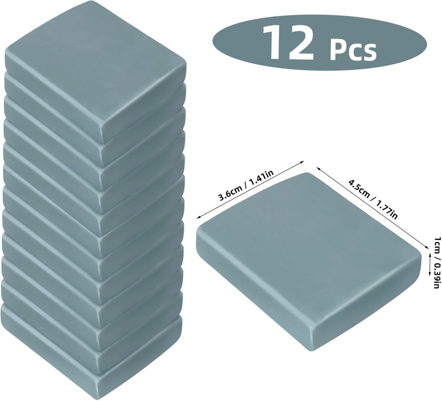KICHOUSE 12pcs Block Erasers Soft Kneadable Art Erasers for Sketching for Drawing School Supplies