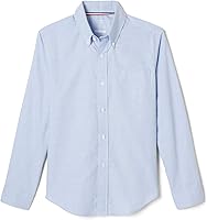 French Toast Boys Long Sleeve Oxford Shirt - Wrinkle-Resistant Button-Down, Standard & Husky Sizes for School Uniforms