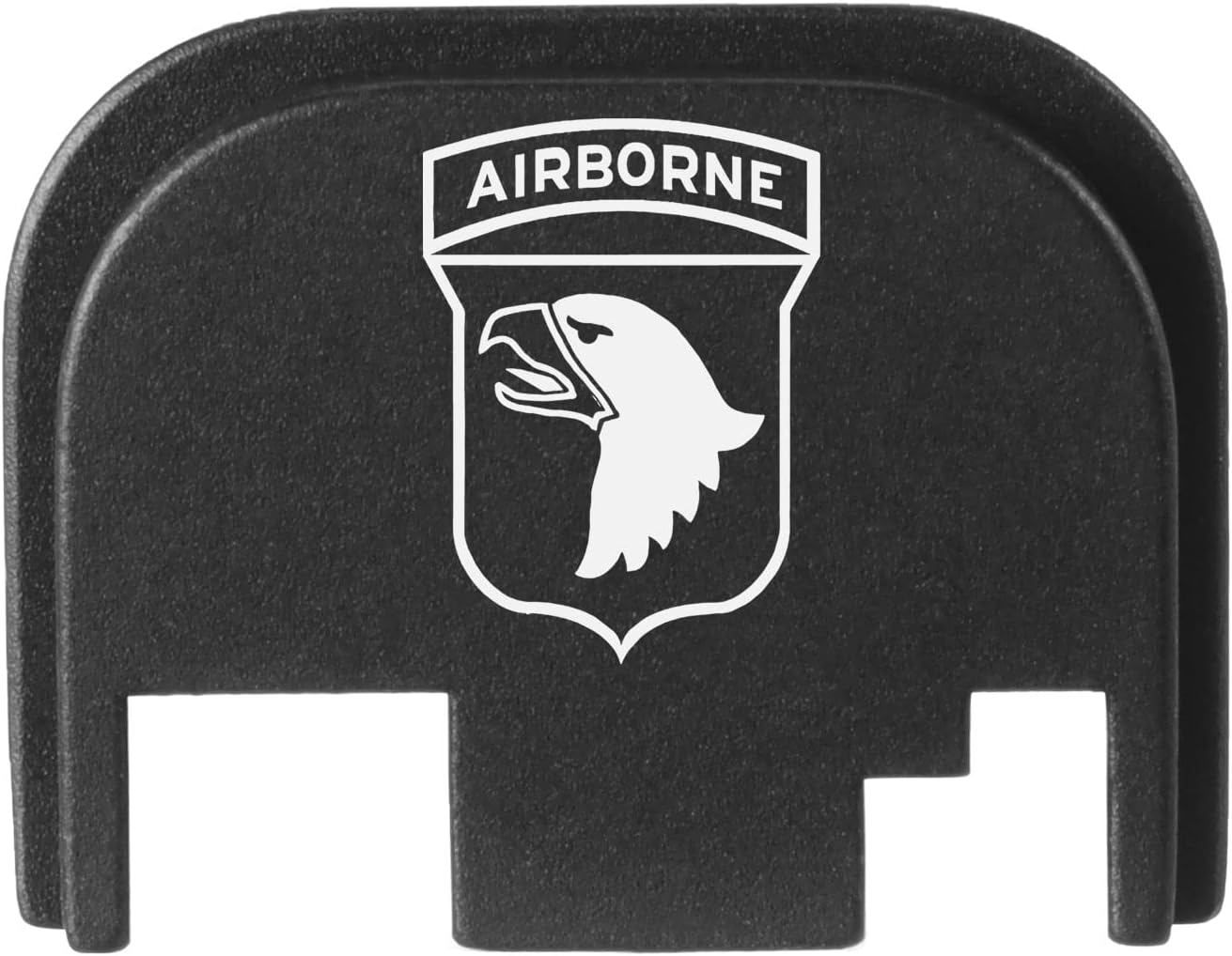 NDZ Performance Rear Slide Cover Back Plate for Glock Gen 1-4 Laser Engraved Hardcoat Anodized Aluminum in Black - US Army 101st Airborne Division