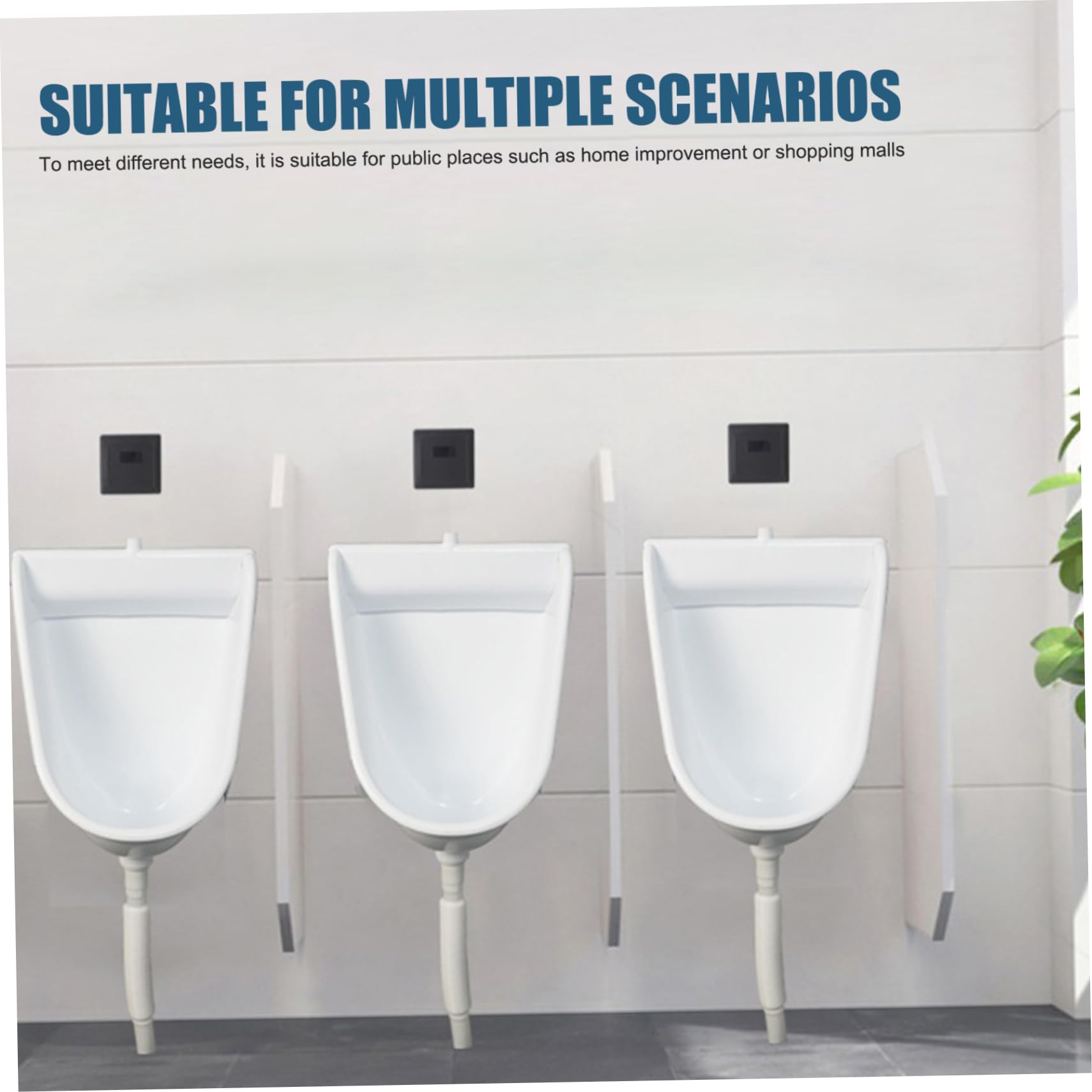 Urinoir sans eau pour homme – Urinoir mural d'extérieur résistant aux éclaboussures avec tuyau de 150 cm, design anti-obstruction, parfait pour salle de bain et utilisation sur site – 24,1 x 32 x 47