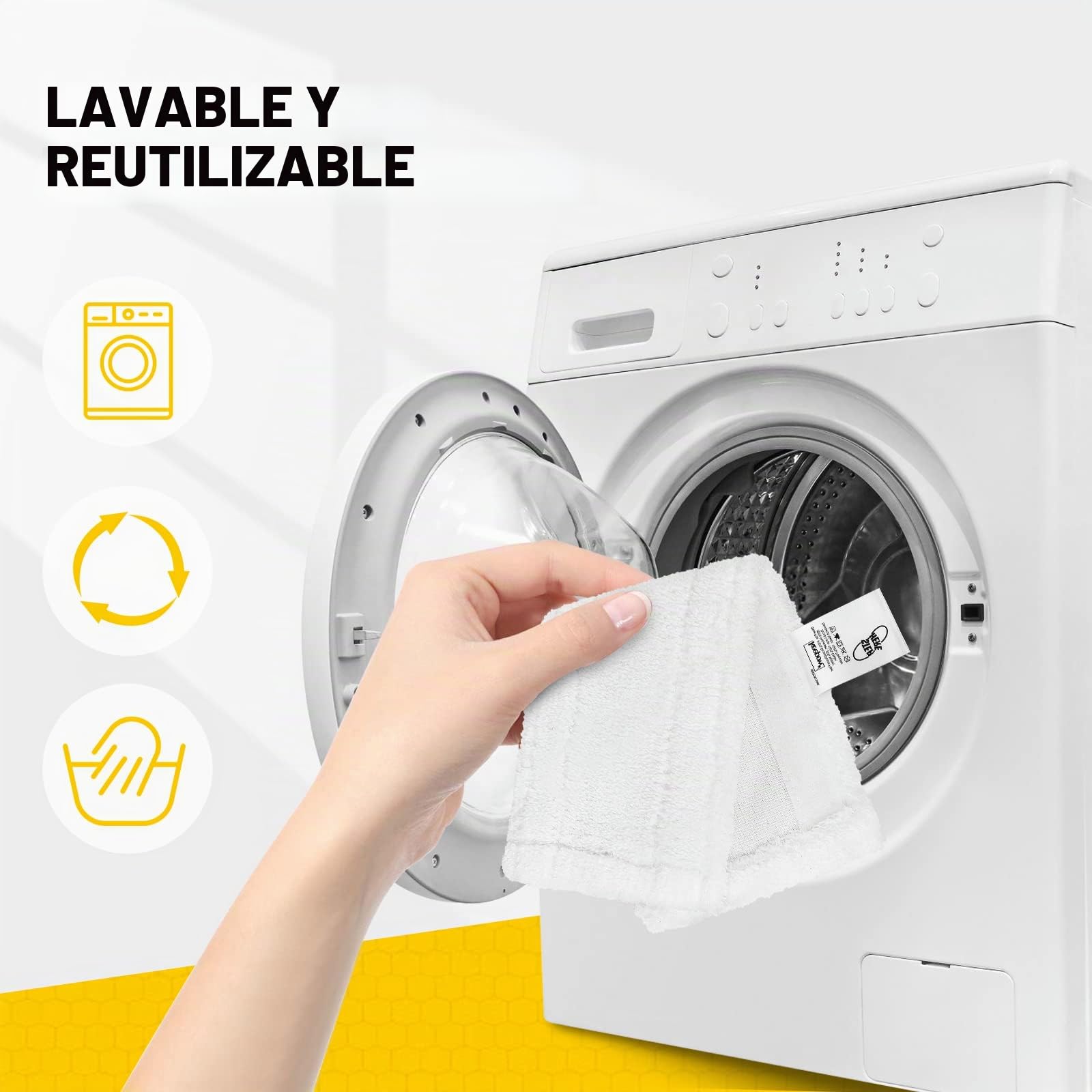 KEEPOW Juego de 8 paños de microfibra lavables para limpiador a vapor Kärcher EasyFix SC 2, 3, 4, 5