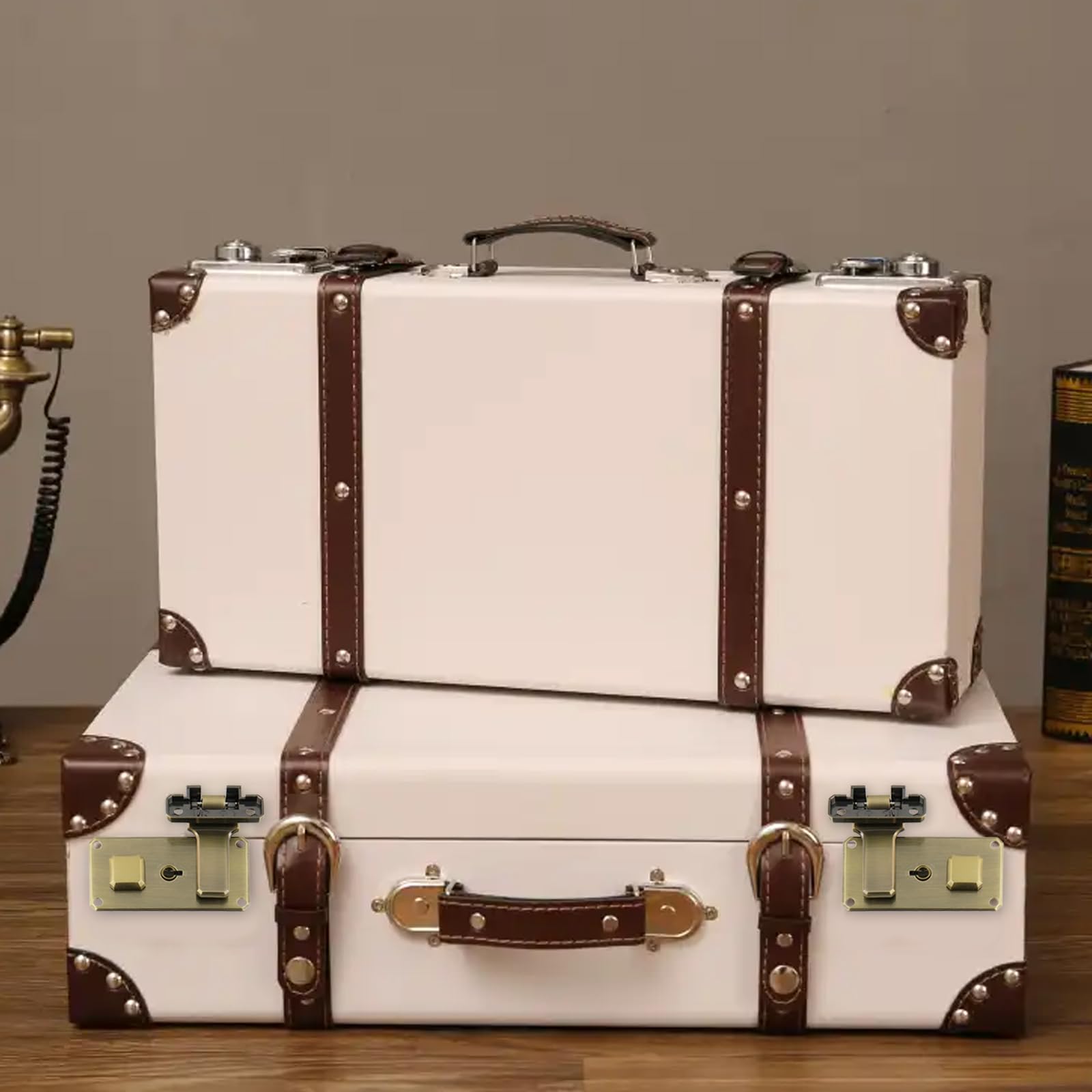 T Tulead Cerradura de combinación para equipaje, caja de herramientas de hierro, cerrojo de bronce, cerraduras de repuesto, 2 piezas con tornillos