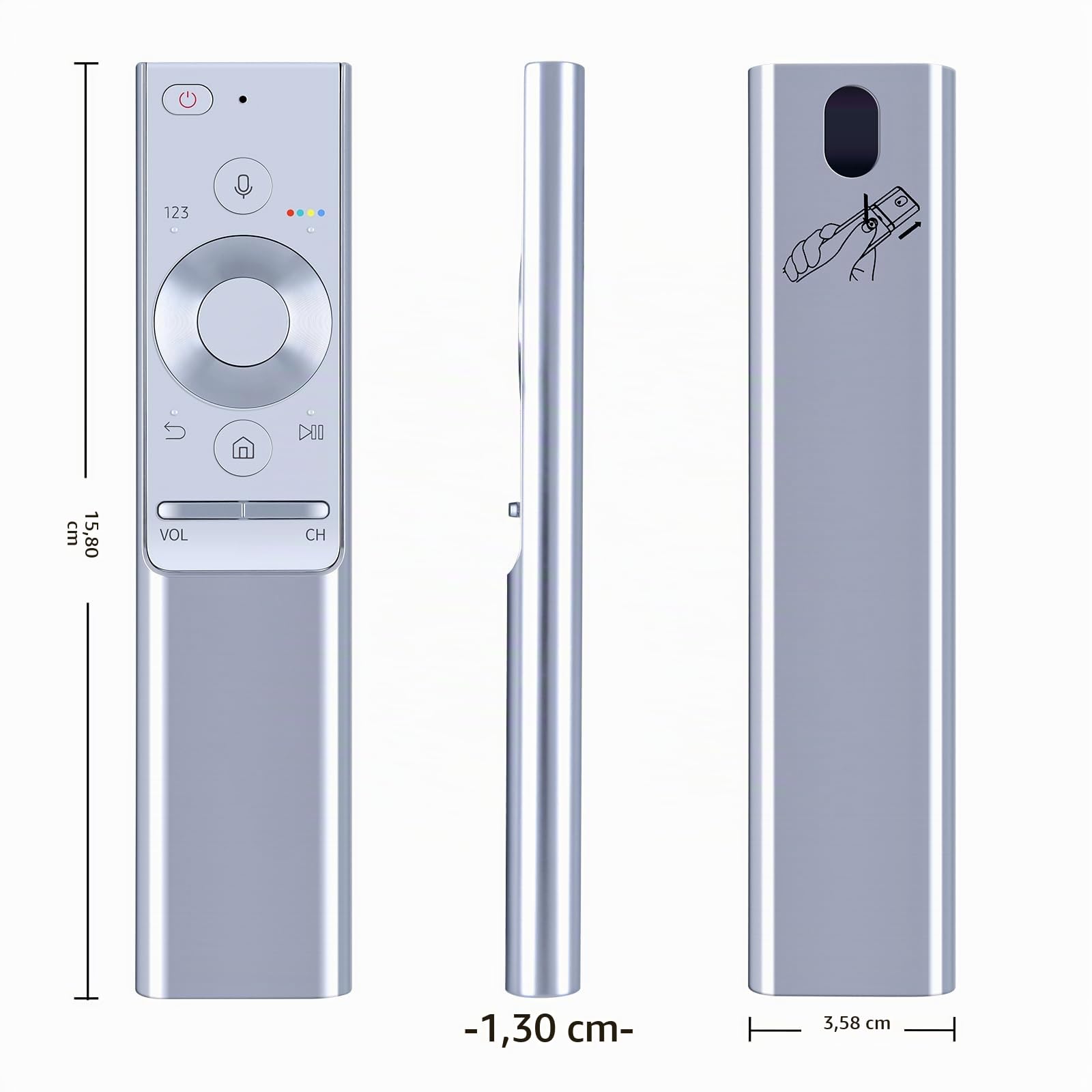 New BN59-01270A Voice Fernbedienung Ersatz Passend für Samsung 4K QLED HD HDR Smart TV Kompatibel mit BN59-01265A BN5901270A UE43NU7445U UE65MU6449U QE65Q8F Q7 Q8 Q9, Universalfernbedienung