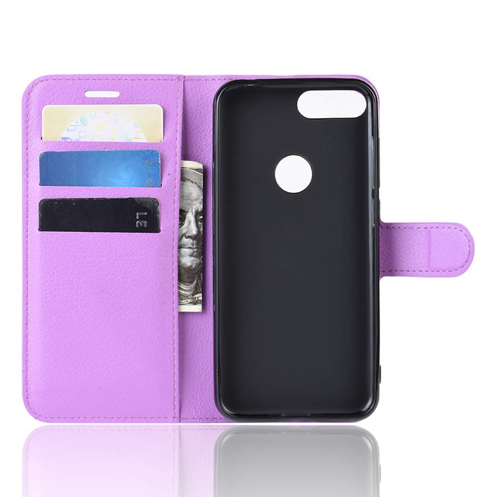 Sunrive Cover Per ALCATEL 1S 2019, Custodia con supporto di stand e in Pelle artificiale per carte di credito Portafoglio Flip Chiusura Magnetica Protettiva bumper(T rabbia