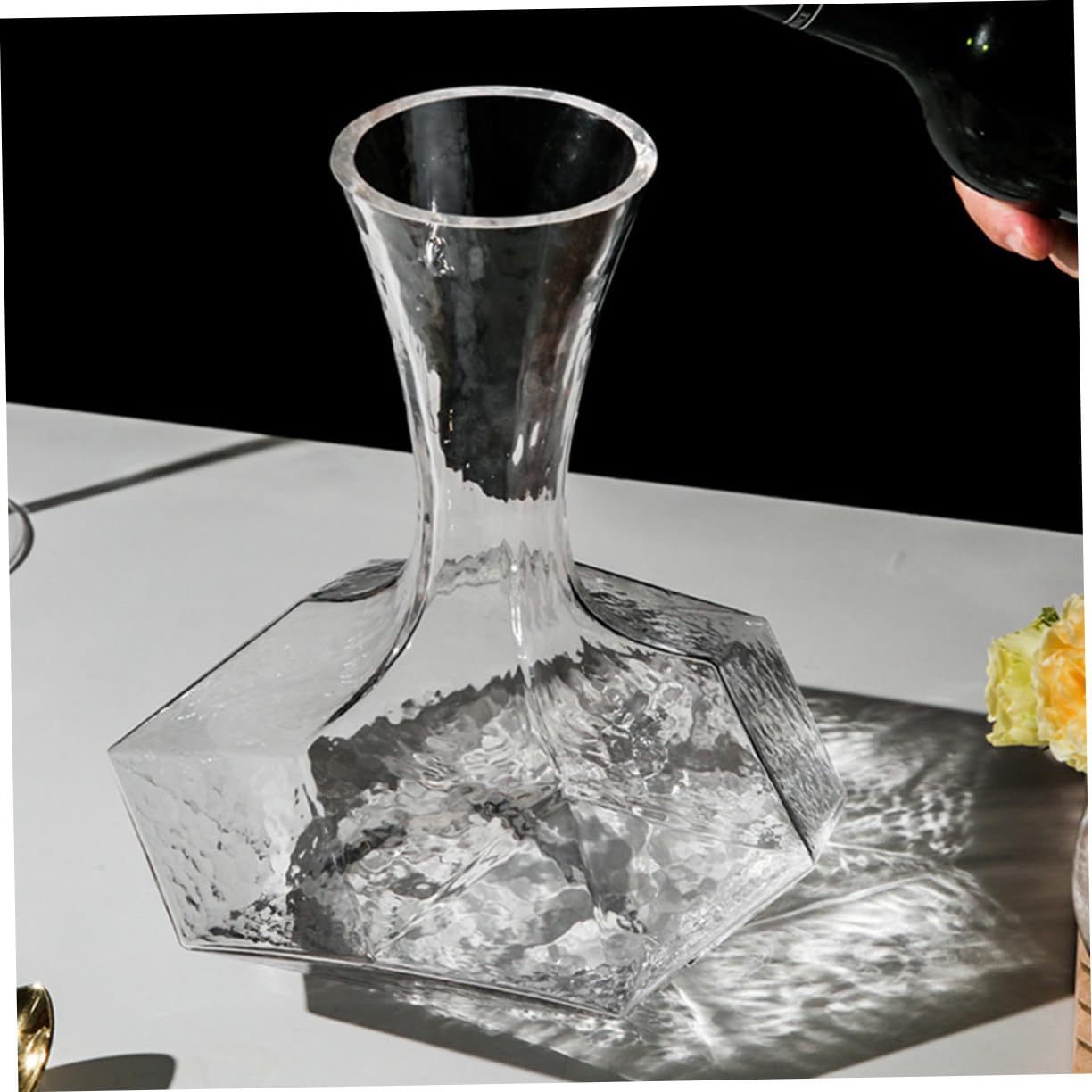 Caraffa Decanter Geometrica in Vetro per Vino e Liquori | Design Creativo a Diamante, Stabile Sul Piano, Facile da Pulire, Adatta a Cucina e Bar