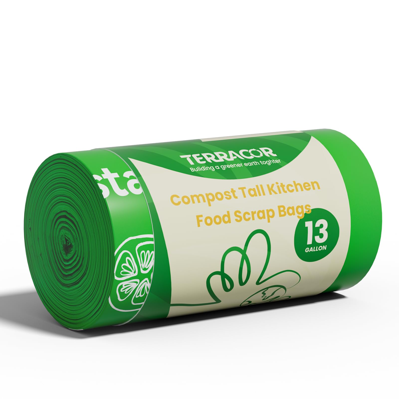TERRACOR 13 Gallon Compostable Trash Bags