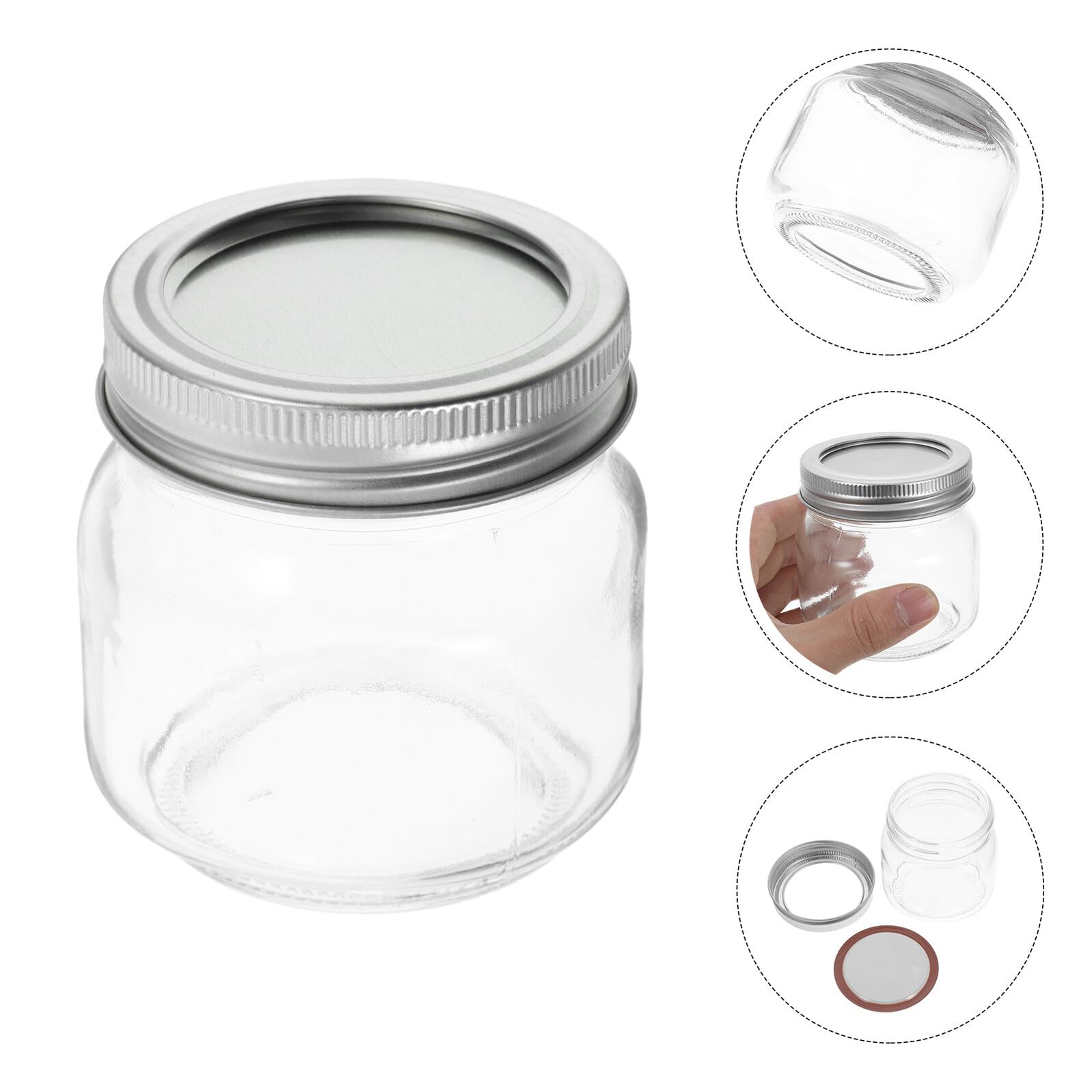 6 Stück Teiliges Glas Einmachgläser mit Luftdichtem Deckel Vielseitige Vorratsgläser für Frische Salate Obst und Konfitüren Zuverlässige Frischhaltedosen für Küche und Haushalt