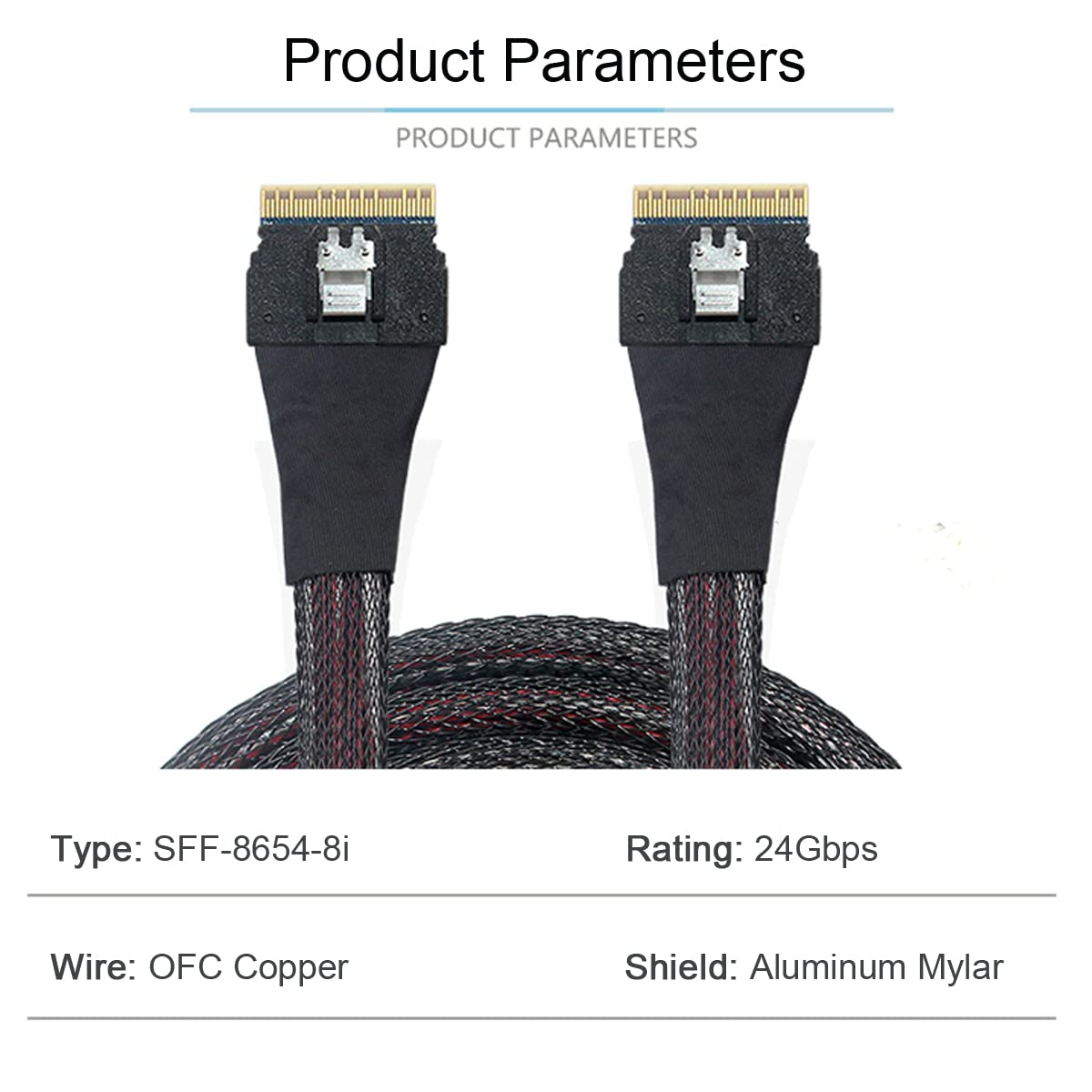 cablecc PCI-E Slimline SAS 4.0 SFF-8654 8i 74pin Host a SFF-8654 74Pin Slim SAS Target Cable 50 cm