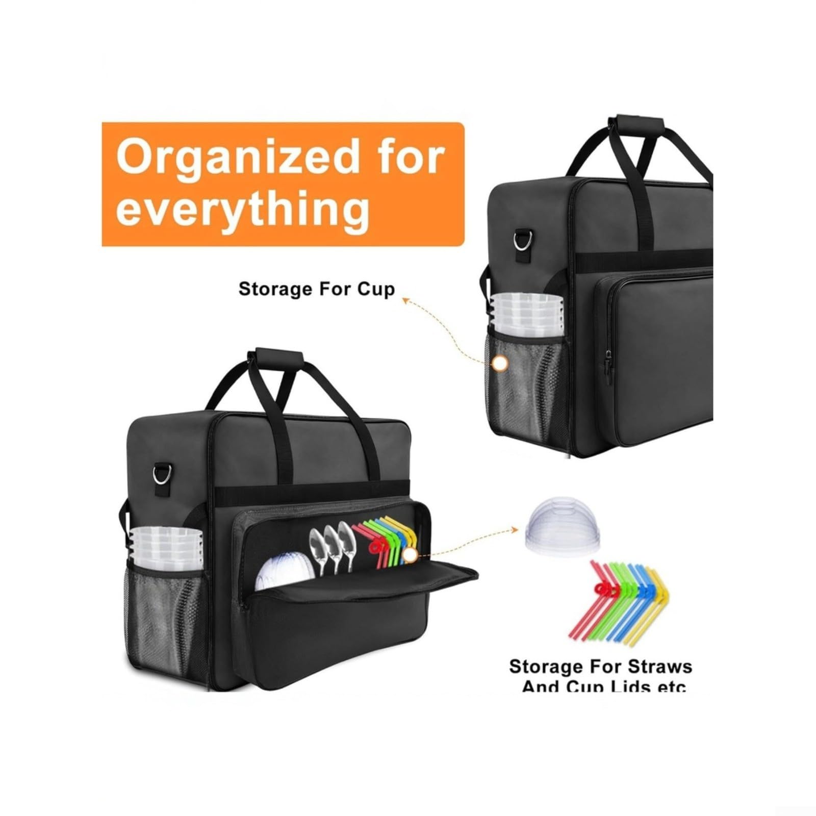 Bolsa de transporte para SLUSHi para máquina de granizados, funda impermeable Oxford 600D con cremallera lateral, bolsillos de malla, correas acolchadas, gris, 50 x 23 x 46 cm para viajes