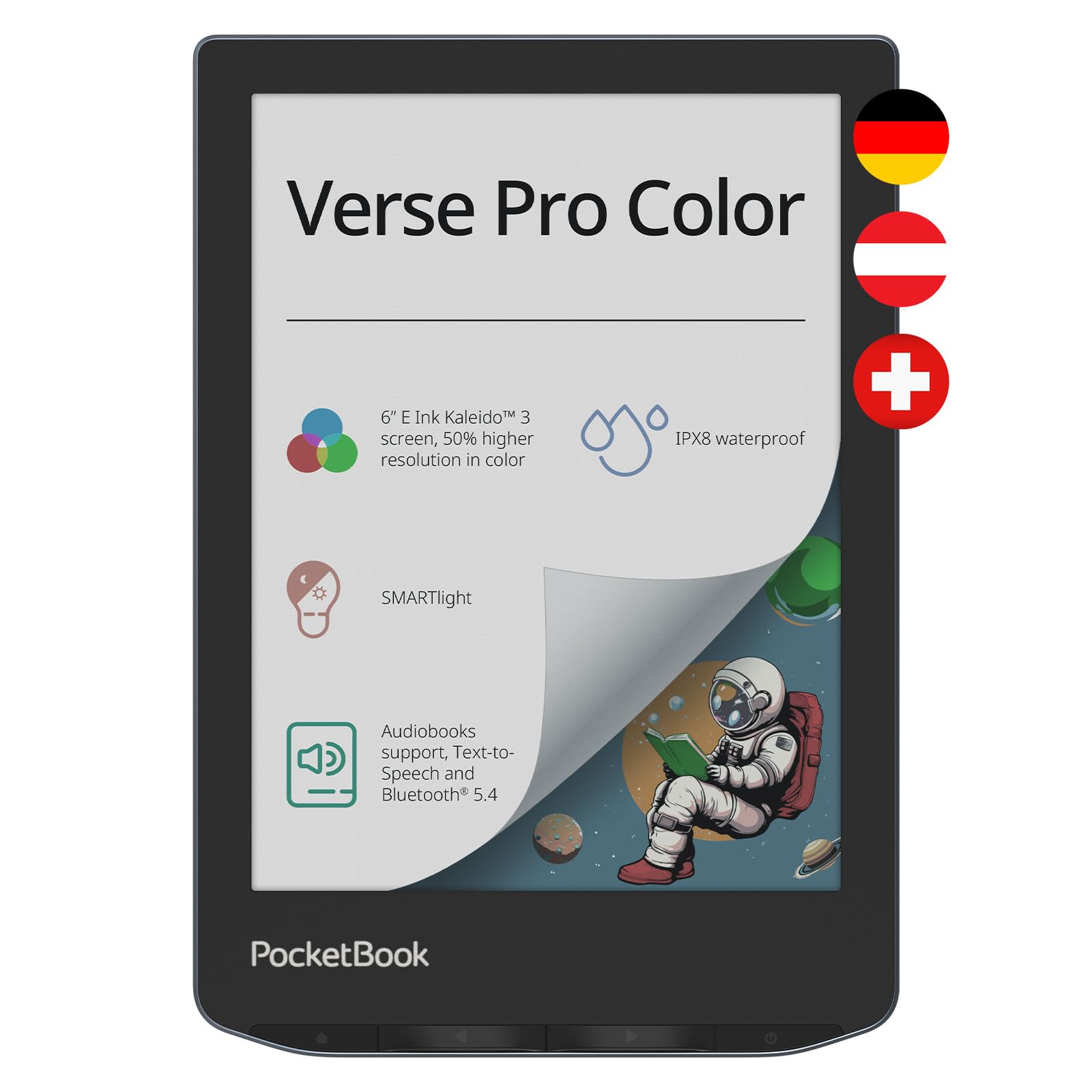 PocketBook Verse Pro Color E-Reader, 6'' E-Ink Farbdisplay, 16 GB