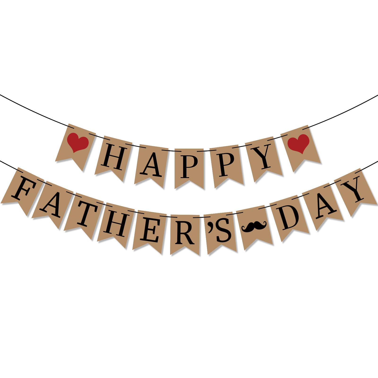 Happy Father's Day Banner - Father's Day Decorations, Kraft Paper Letter Banner Party Bunting for Home Wall Door Indoor Outdoor, Dad's Day Party Supplies Photo Backdrop Surprise for Dad Grandpa Men
