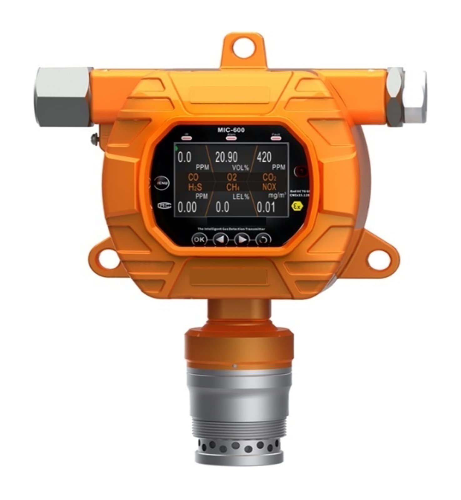 Gas Melder, Fixes Chlordioxidgasdetektor Clo2 Gaskonzentrationsdetektor mit Schall- und Lichtwarnlicht, gelb, gelb