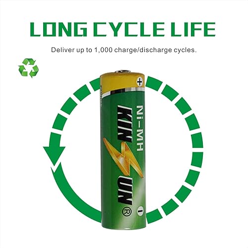 Miniatura 5 de KINSUN Paquete de 8 baterías recargables de 1.2 V NiMH AA 1200 mAh para luces solares de jardín al aire libre, luces de paisaje, luces de camino