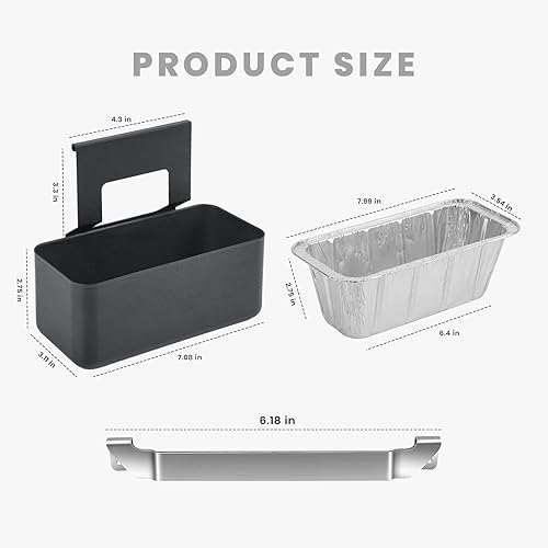 Miniatura 2 de CODOGOY Taza de grasa para estufa Blackstone con soporte de espátulas de plancha de acero inoxidable, bandeja colectora de goteo con paquete de 12