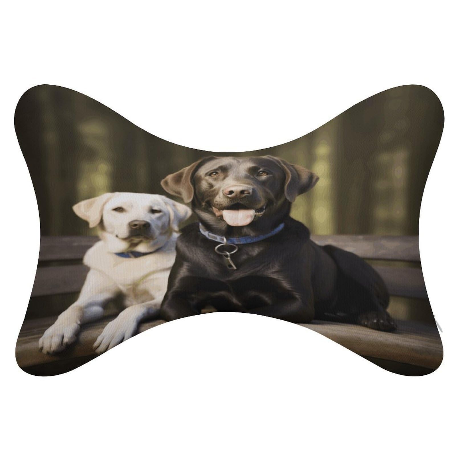 JTREHY 2 Pack Labrador Car Headrest Pillow Memory Foam Car Neck Pillows Soft Comfortable Vehicle Neck Pillows Non-Slip Headrest Cushion Universal Car Pillow for Neck Pain Relief