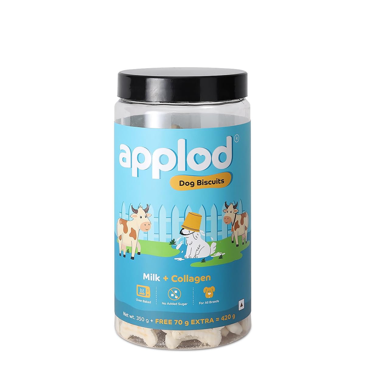 Applod Dog Biscuits Treats for Adult Dog & Puppy - Crunchy Biscuits for Dogs Made with Real Ingredients - (420 gm, Milk with Collagen) (B0D9VRF68B) Amazon Price History, Amazon Price Tracker