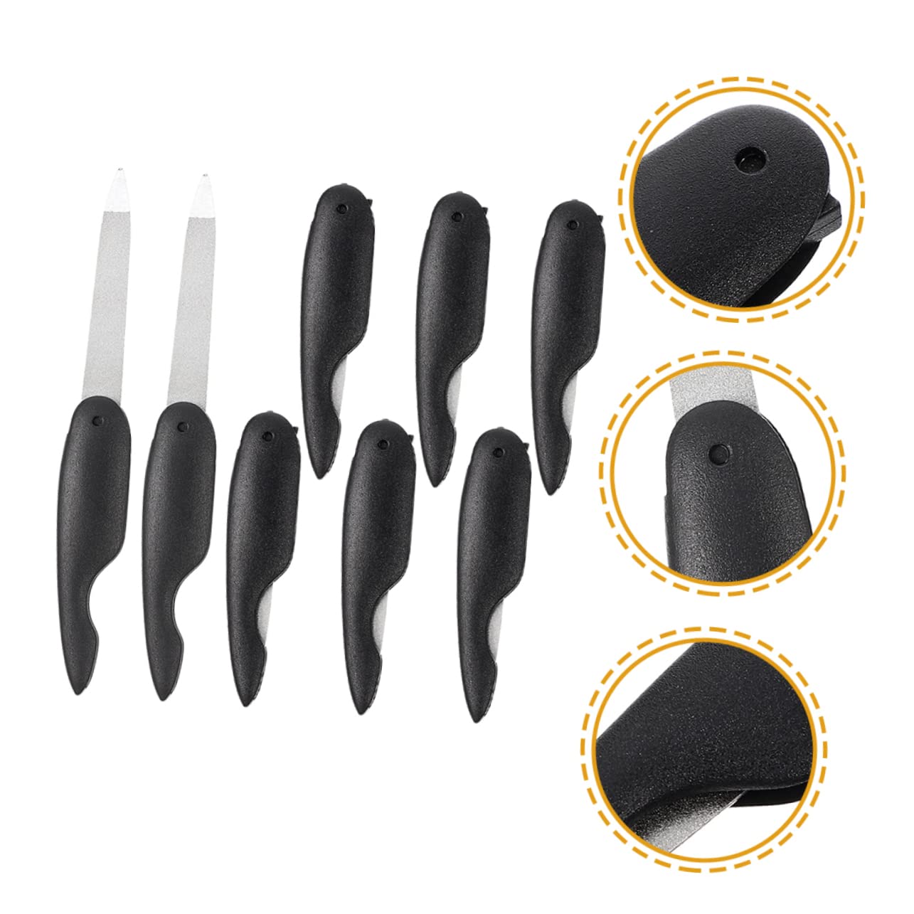40 Piezas Lima De Uñas Plegable Uña Recortadora Uñas Postizas Almohadilla Clavos Amoladora Tijeras Pulido Bloquear Perforar Dedo Cortaúñas Uña Del Dedo Del Pie Clavo Abs Black