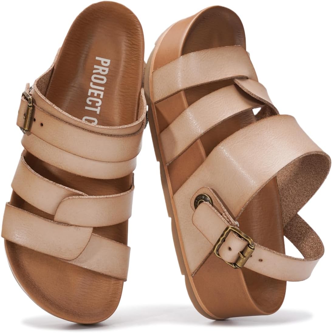 Project Cloud Platform Sandals Women – Strappy Wedges with Comfortable Plush & Soft Insole – Lightweight & Non Slip Platform Sandals for Women 2026 (Proud)