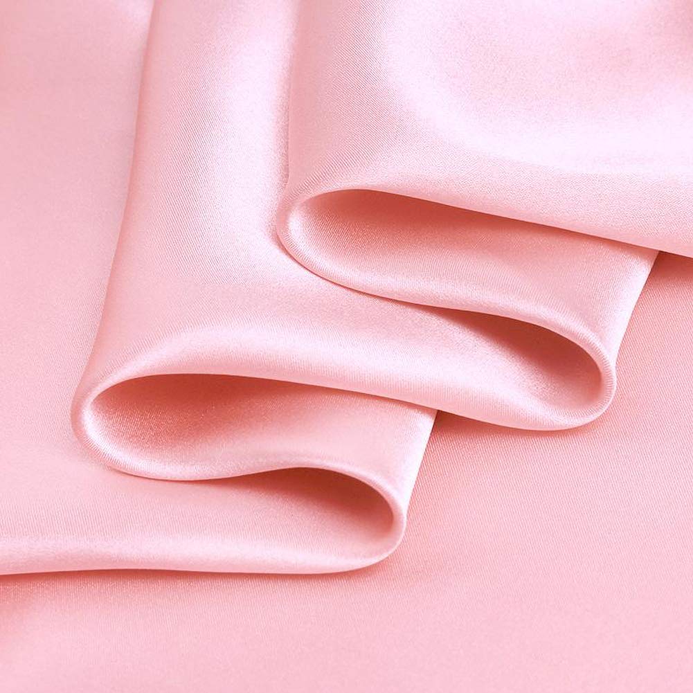 Solid Pink 100% Pure Silk Charmeuse Fabrics Solid Silk Satin Fabric by The Metre for Sewing Width 114cm