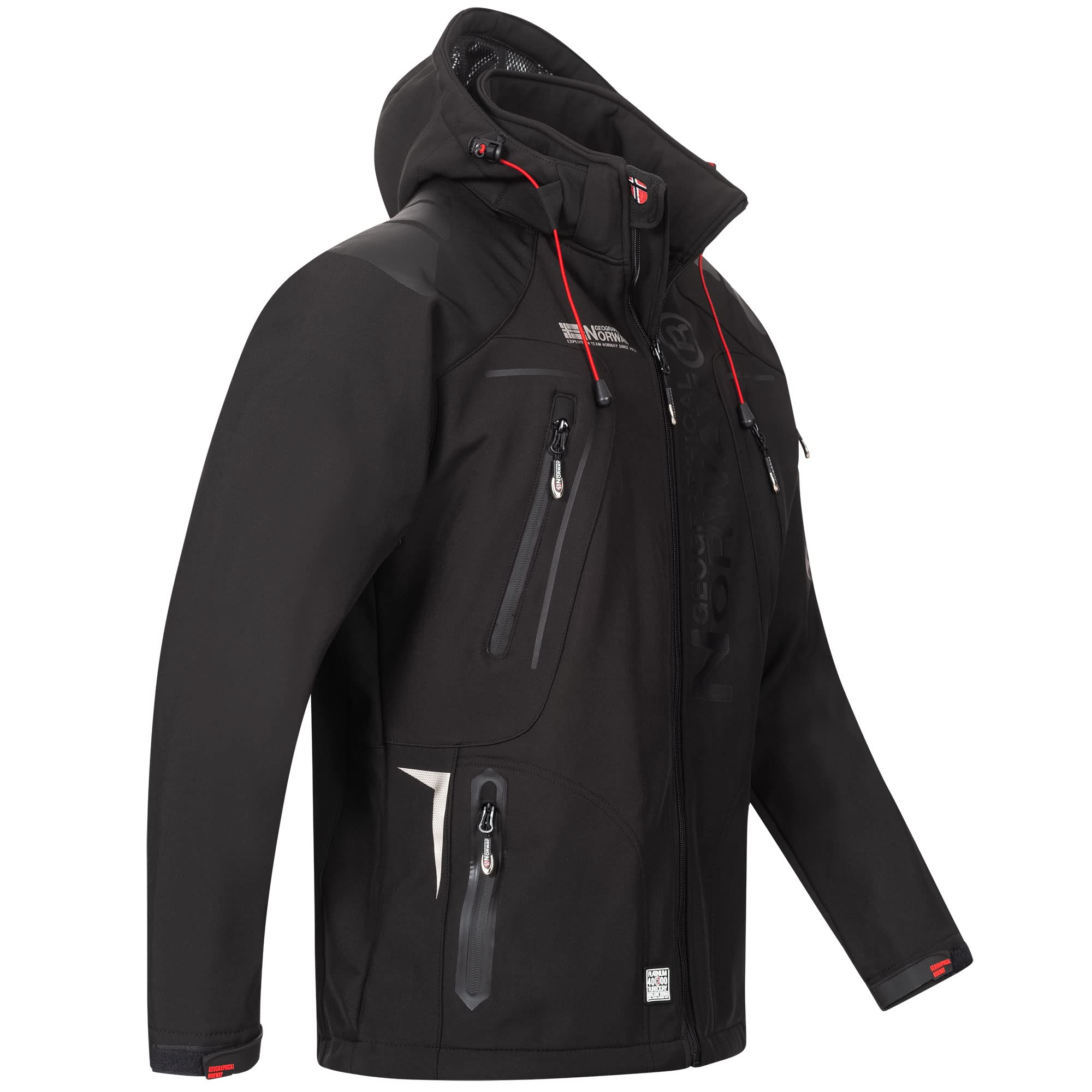 Geographical Norway Tambour Chaqueta Softshell para hombre, negro/negro, M
