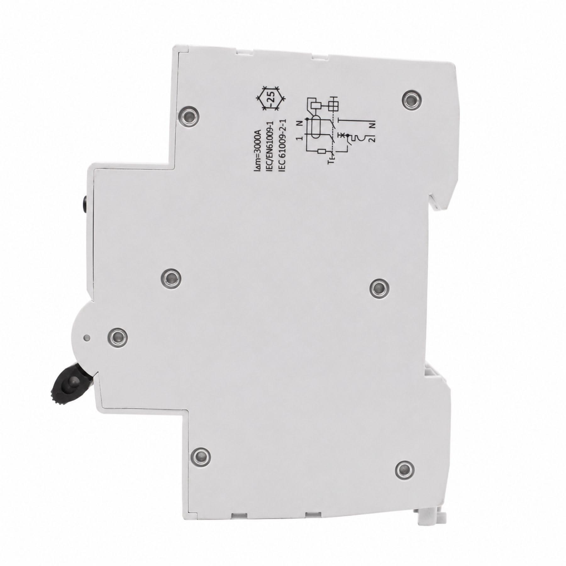 RCBO Elettromeccanico 1P+N 1 Modulo DIN, Tipo A Curva C, 30mA, 6 kA, 230 V AC, Interruttore Magnetotermico Differenziale Serie PL8M1N
