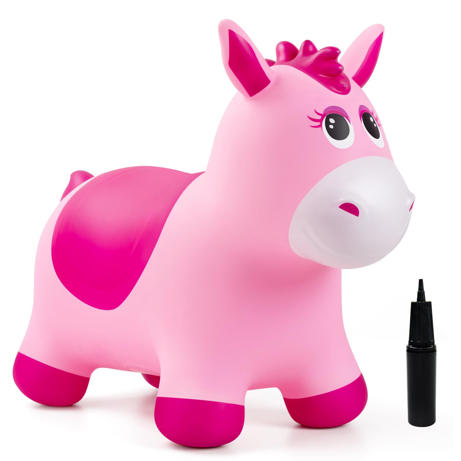 INPODAK Bouncy Animal Hopper Pink Horse Hoppers for Kids Ride On Toy — image 1