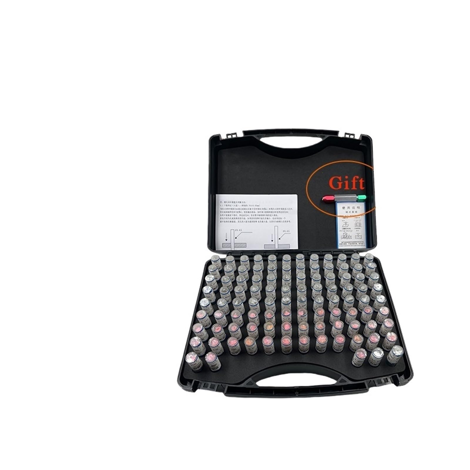 metrischer Messdorn Stiftlehrensatz, Bereich 0,1–6,00 mm, 51/91/99/101 Stück, Schritt 0,01/0,05 mm, Präzisionsstahl, maßgeschneiderte Stiftlehre for Zimmerei und Inspektion(3.00-4.00mm 101pcs)