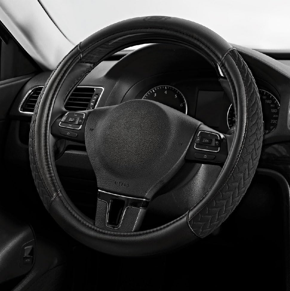 Skechers Steering Wheel Cover Max Cushioning Leather Steering Wheel Cover Universal Fit 14 1 2-15 Car Wheel Protector