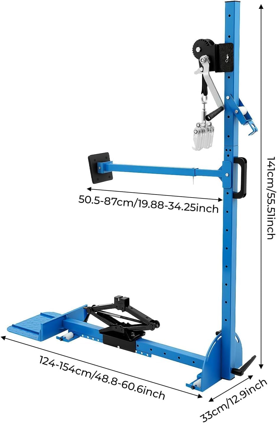 3 in 1 Car Dent Repair Tool, 120° Adjustable Dent Repair Puller Automotive Sheet Metal Pulling Kit Manual Control Removal Tool with Pull Row, Max 1763lbs Hydraulic Jack Latta for Car Body Repair