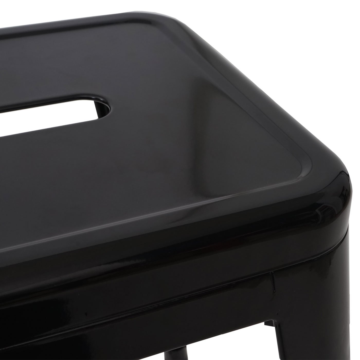 Mendler 4er-Set Hocker HWC-A73 Metall Industriedesign stapelbar - schwarz
