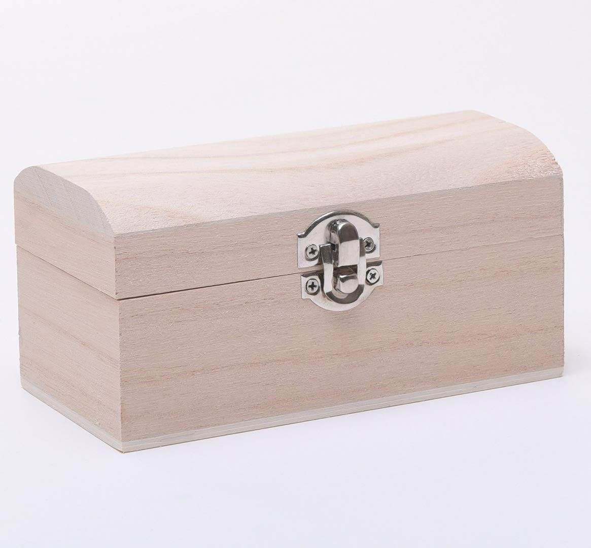 The Wooden Box Mill Brown 15Cm Small Wooden Pirate Treasure Chest With Silver Latch - Storage, Keepsake, Gift Box - Wbm1611