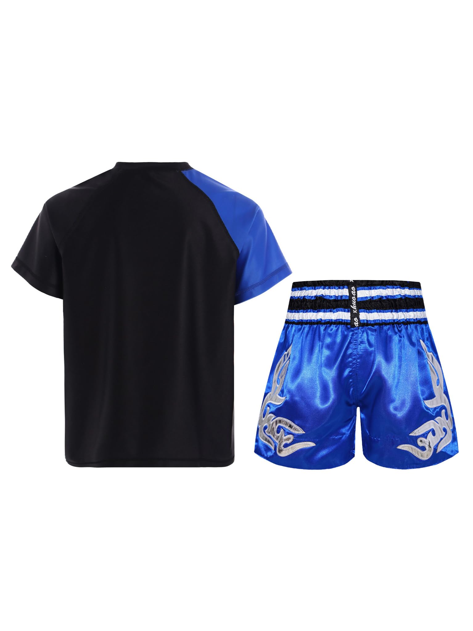 TTAO Set di pantaloncini da boxe per bambini, per Muay Thai, arti marziali, fitness, allenamento
