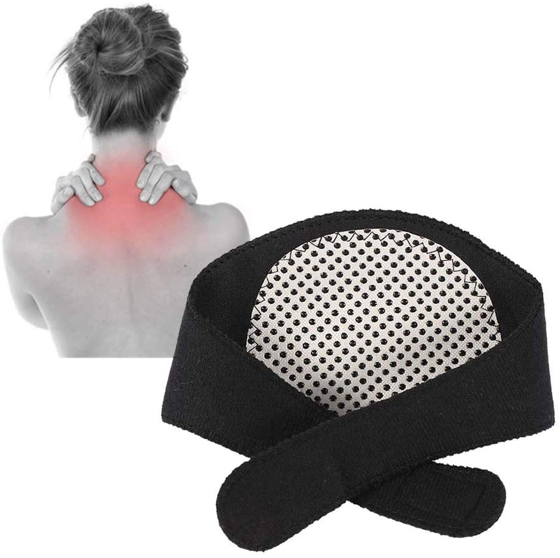 ELECDONNeck Support Brace, Neck Braces for Pain Relief and Bone Relaxer Self Heating Cervical Wrap Suffer Adjustable Warm Neck Guard Protector for Neck Pain Stiff Neck Stiffness Headache Relief