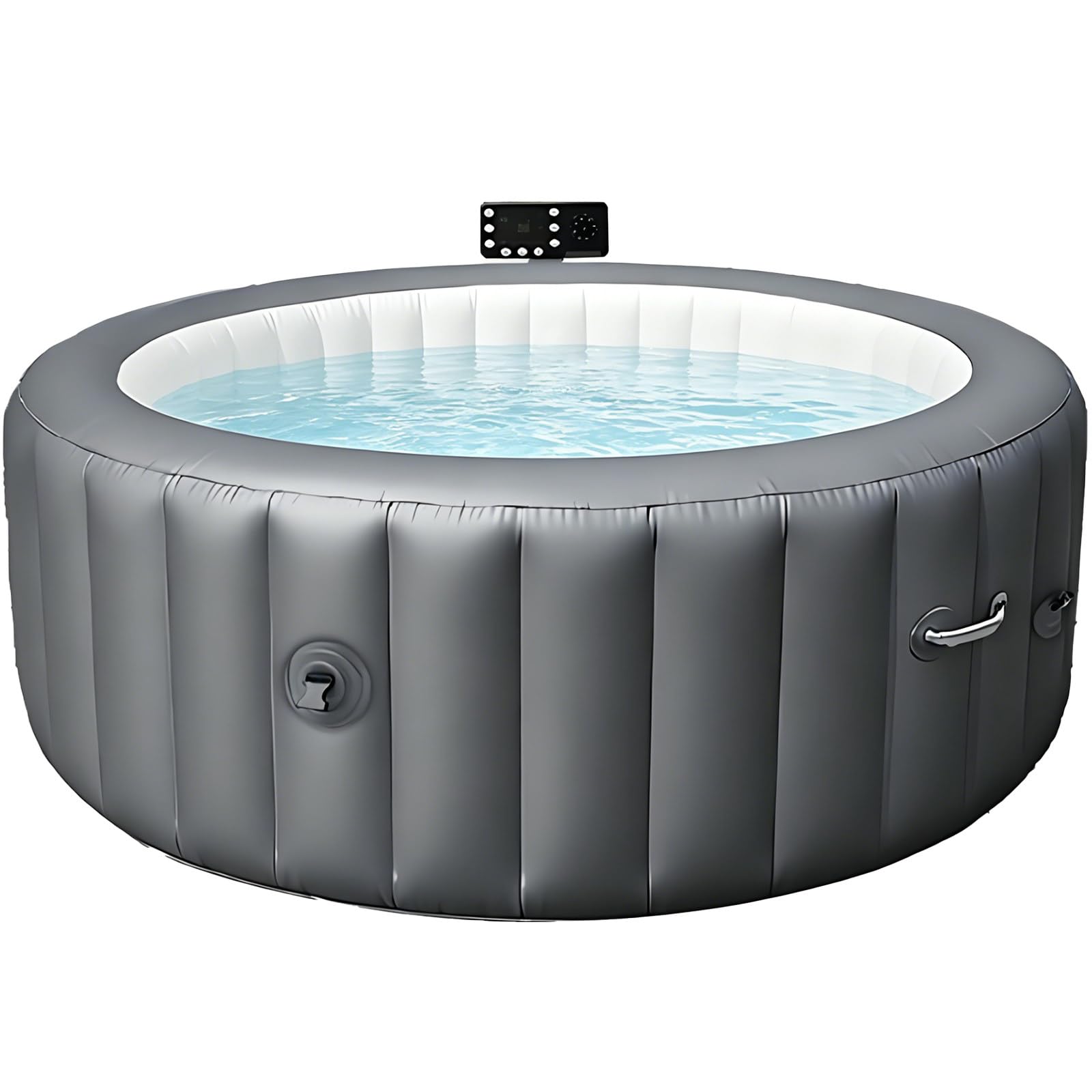 Spa Rigide 4-6 Personnes avec 150 Jets de Bulles 40℃ Chauffage Rapide Bassin de Massage en PVC Durable et Indéchirable pour Cour Patio Comprend Couverture Thermique et Filtre 206 cm S