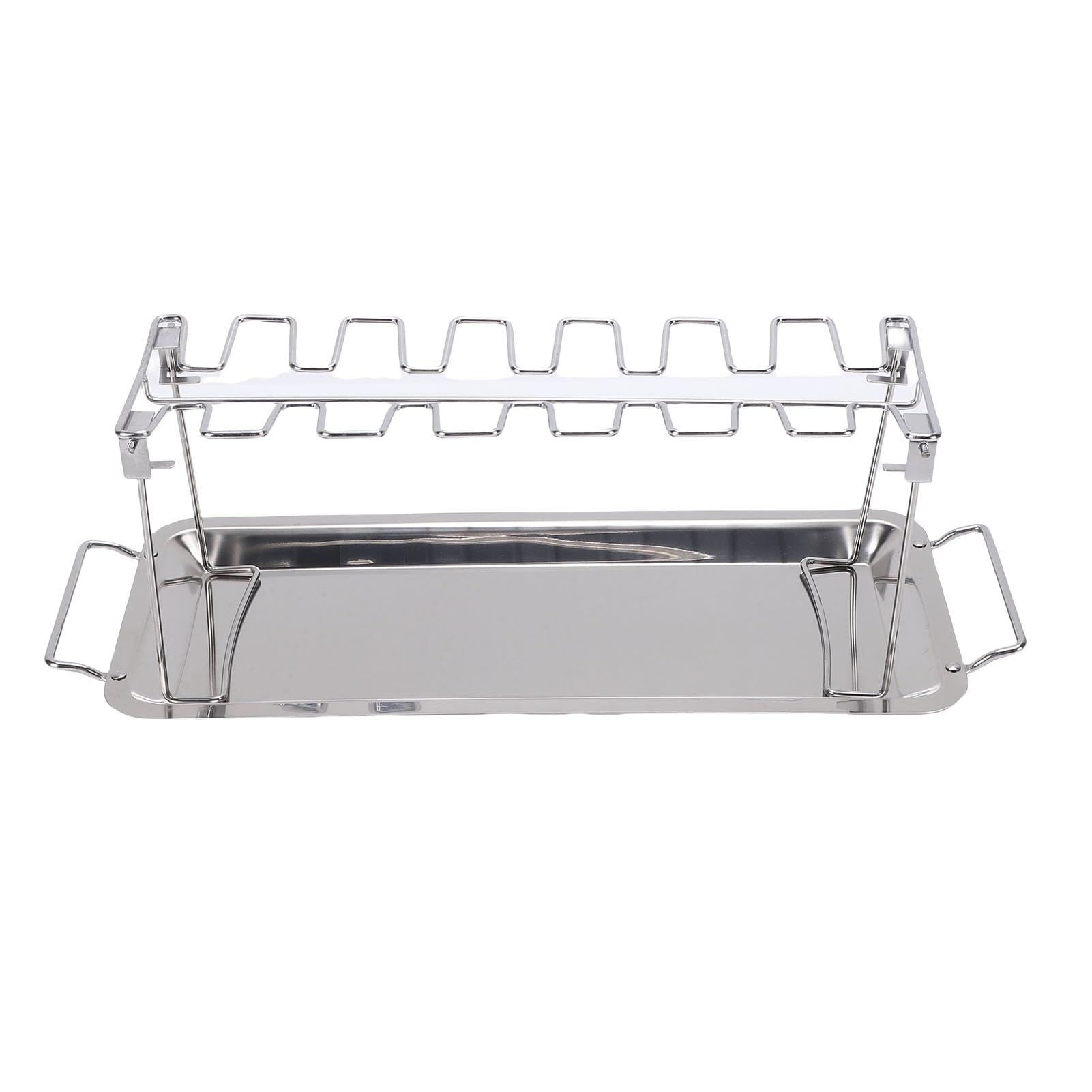 Griglia pieghevole in acciaio inox per cosce di pollo, per arrostire succose su forni, griglie, affumicatore, facile da pulire, supporto per bacchette per barbecue