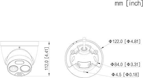 Miniatura 4 de EmpireTech IPC-TPC124X-AI - Cámara térmica de 4 MP 1/2.7 pulgadas, mini torreta híbrida CMOS, cámara IP inteligente AI, canales visibles y térmicos,