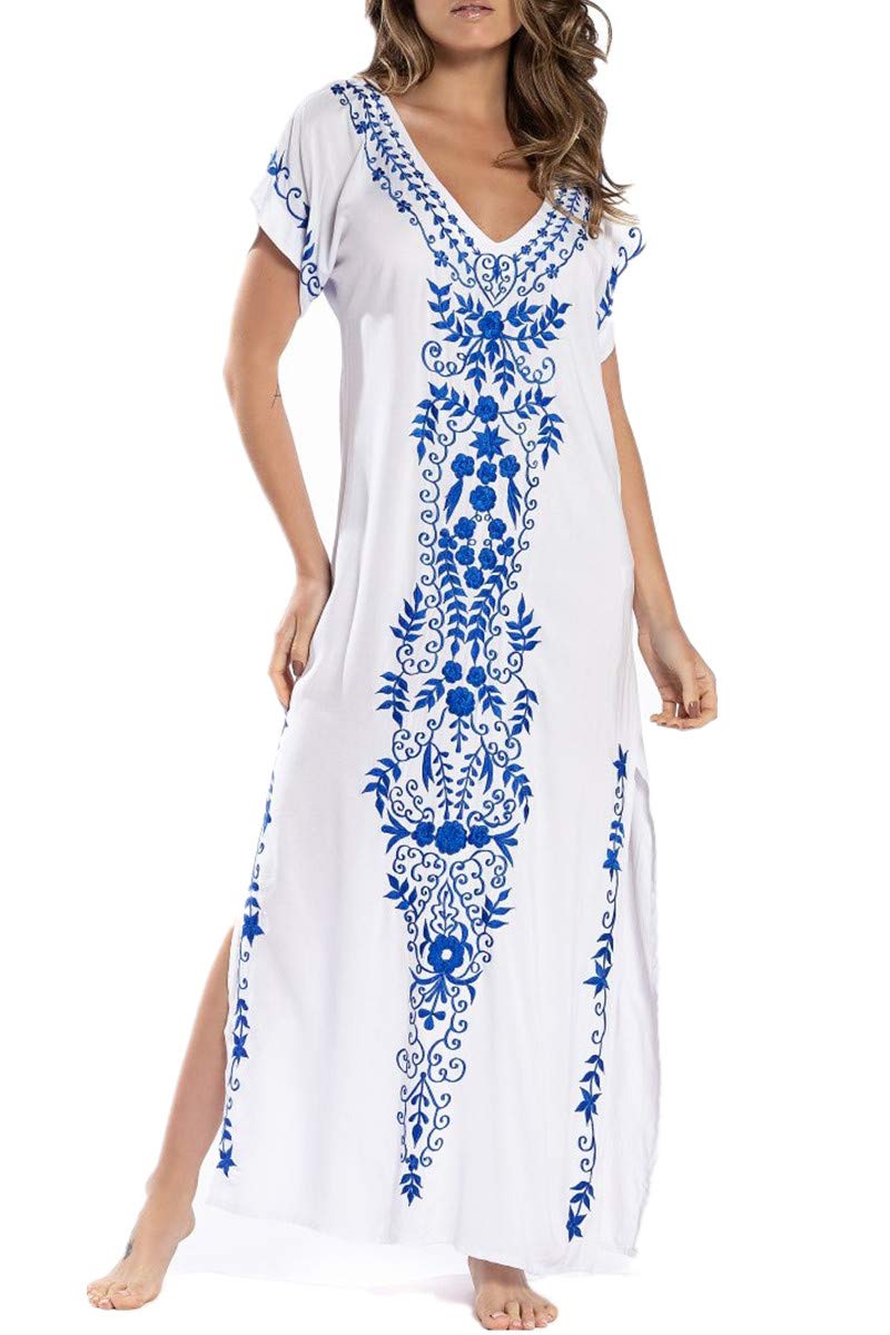 L-Peach Women's Kimono Long Dress Maxi Kaftan Summer Beach Boho Cover up Tops
