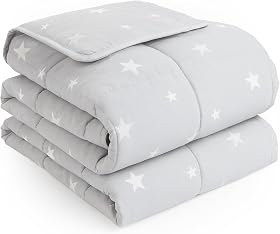 Dreamscene Gewichtsdecke 3kg 100x150 cm Star, Therapiedecke Silbergrau